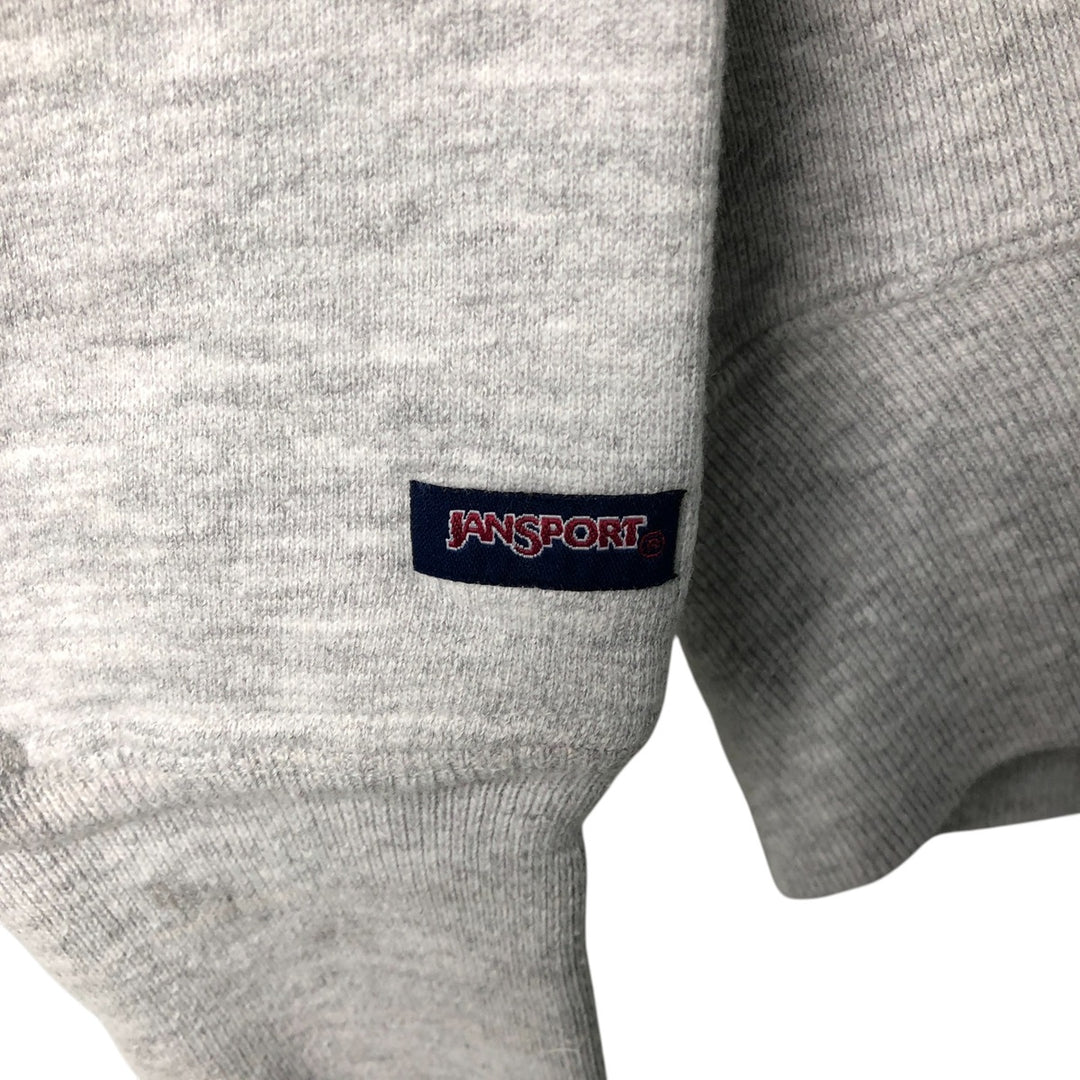 90'S JanSport Triple Print College Sweatshirt, Made in USA, Men's Size L (approx.) cotton gray type Vintage Second Hand