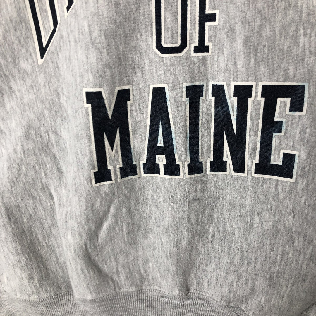90'S JanSport Triple Print College Sweatshirt, Made in USA, Men's Size L (approx.) cotton gray type Vintage Second Hand
