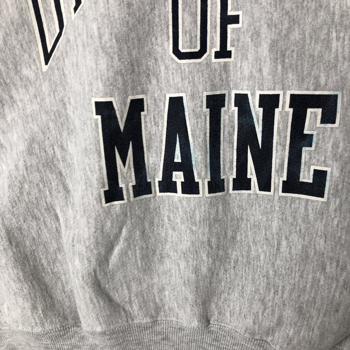 90'S JanSport Triple Print College Sweatshirt, Made in USA, Men's Size L (approx.) cotton gray type Vintage Second Hand