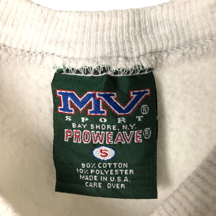 90'S MV SPORT PROWEAVE College Sweatshirt, Made in USA, Men's Size S (Equivalent), Vintage cotton gray type Vintage Second Hand
