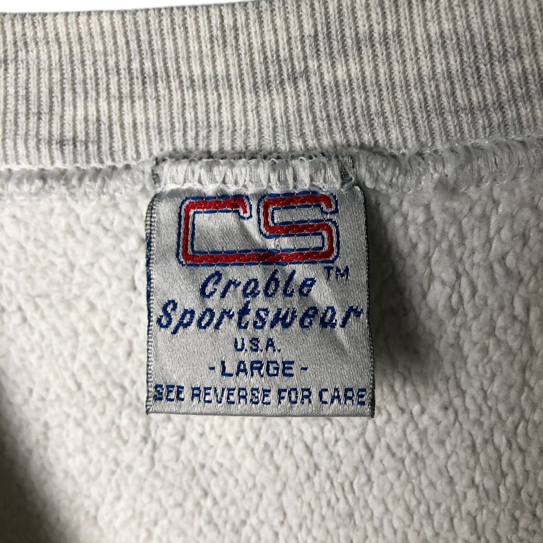 90'S Crable Sportswear College Sweatshirt, Made in USA, Men's Size L (approx.), Vintage cotton gray type Vintage Second Hand