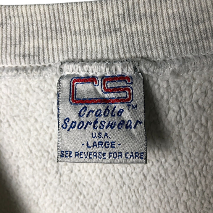 90'S Crable Sportswear College Sweatshirt, Made in USA, Men's Size L (approx.), Vintage cotton gray type Vintage Second Hand