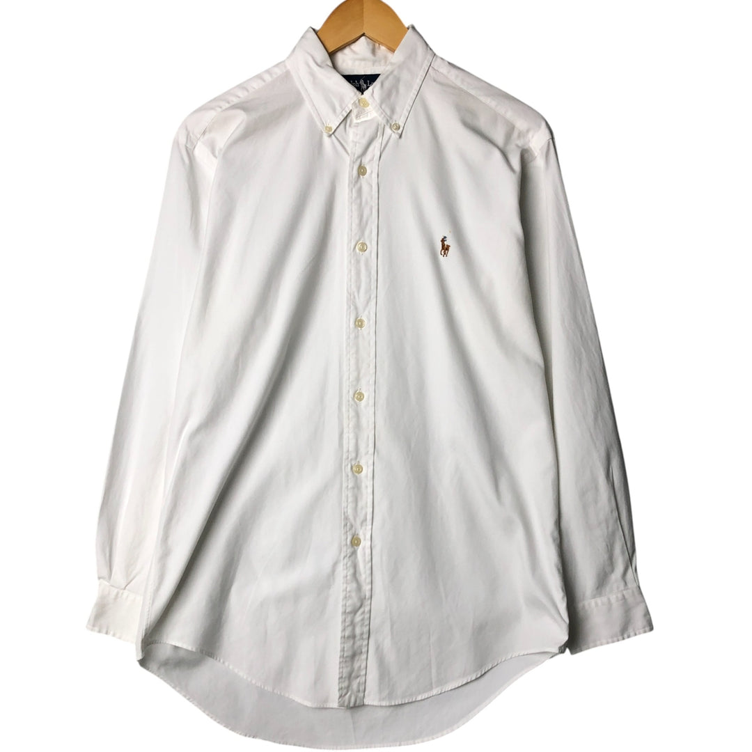 Ralph Lauren YARMOUTH long sleeve button down shirt, men's size M cotton white type Vintage Second Hand