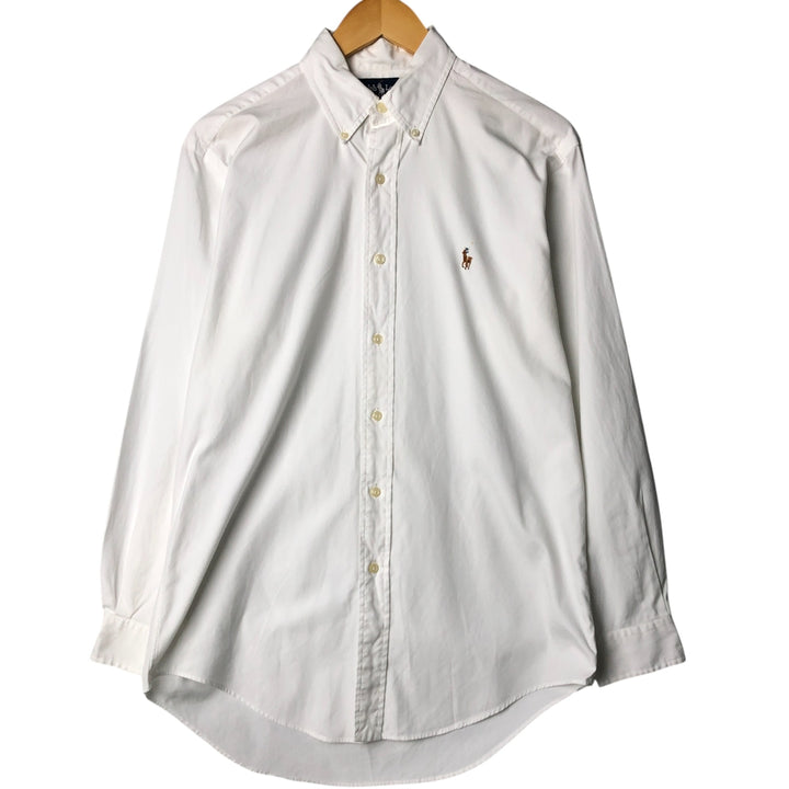 Ralph Lauren YARMOUTH long sleeve button down shirt, men's size M cotton white type Vintage Second Hand