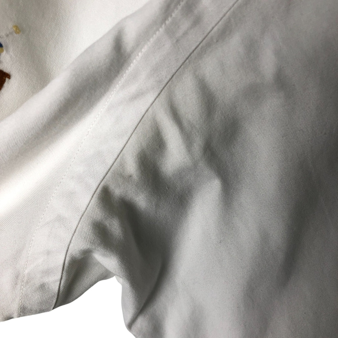 Ralph Lauren YARMOUTH long sleeve button down shirt, men's size M cotton white type Vintage Second Hand
