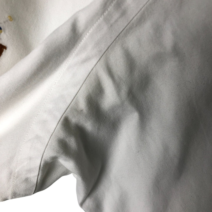 Ralph Lauren YARMOUTH long sleeve button down shirt, men's size M cotton white type Vintage Second Hand