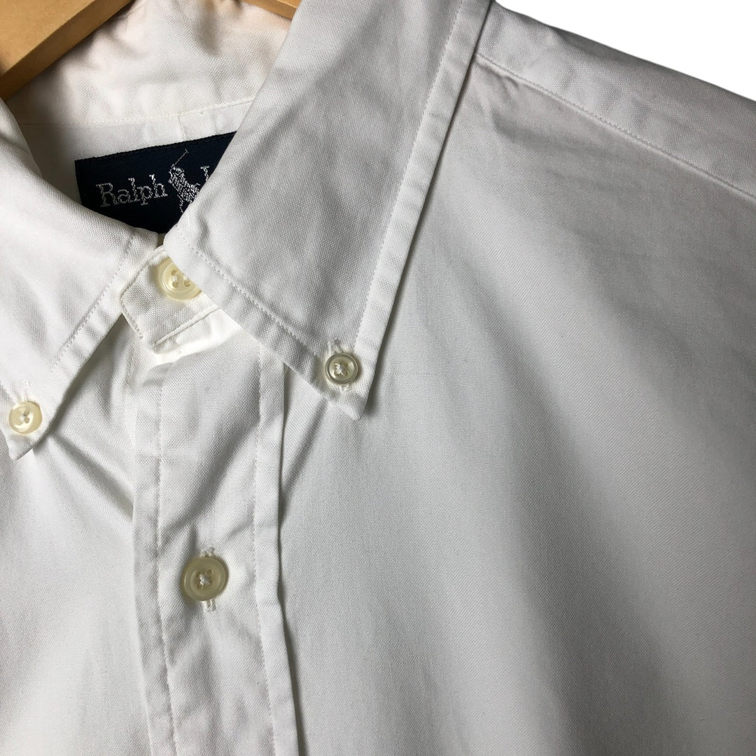 Ralph Lauren YARMOUTH long sleeve button down shirt, men's size M cotton white type Vintage Second Hand