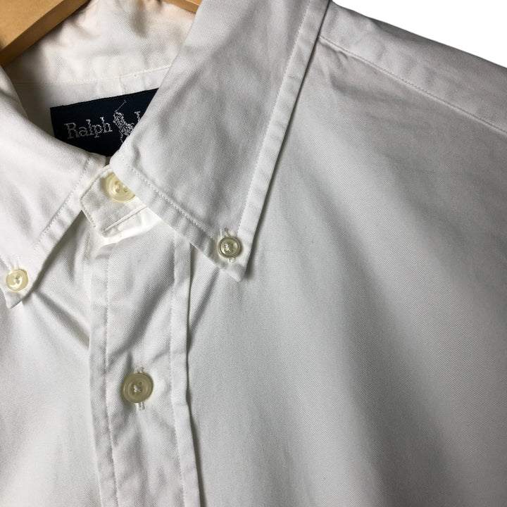 Ralph Lauren YARMOUTH long sleeve button down shirt, men's size M cotton white type Vintage Second Hand