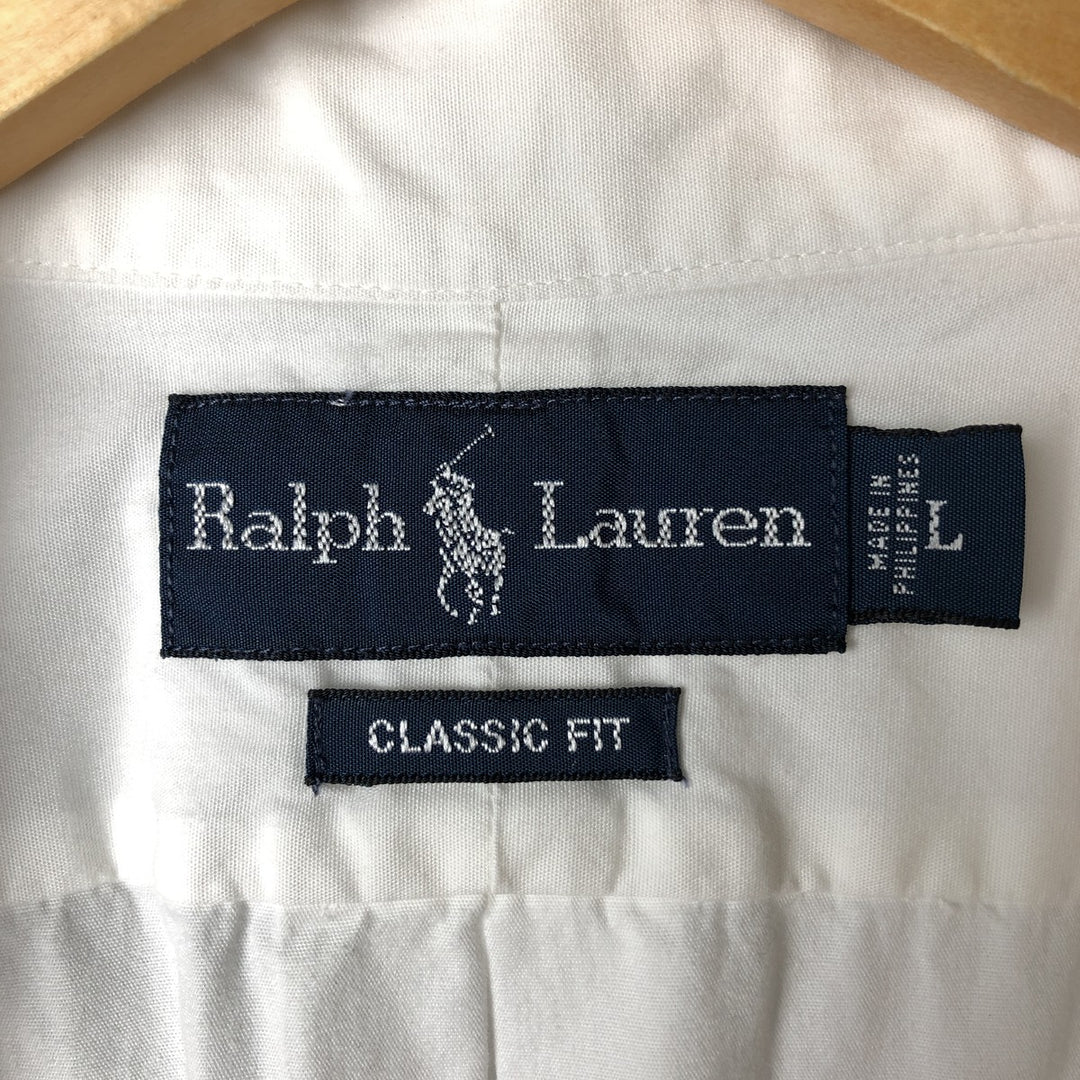 Ralph Lauren Classic Fit Long Sleeve Button Down Shirt, Men's Size L cotton white type Vintage Second Hand