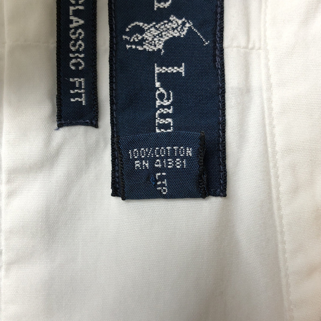 Ralph Lauren Classic Fit Long Sleeve Button Down Shirt, Men's Size L cotton white type Vintage Second Hand