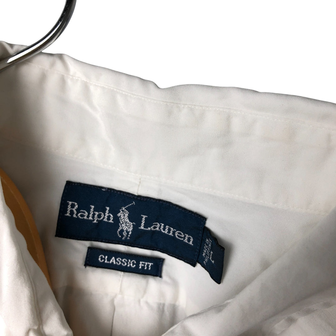 Ralph Lauren Classic Fit Long Sleeve Button Down Shirt, Men's Size L cotton white type Vintage Second Hand