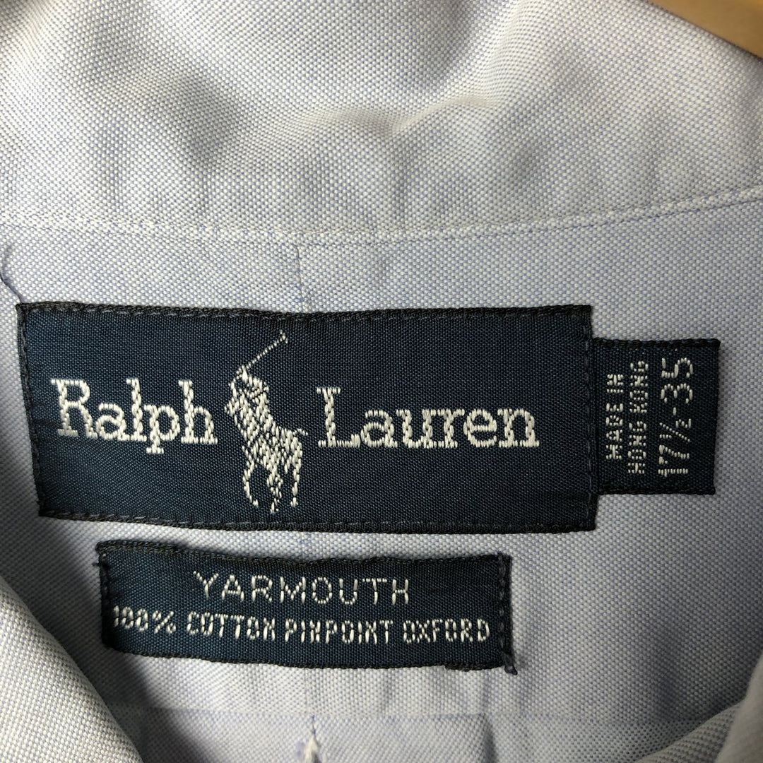 Ralph Lauren YARMOUTH long sleeve button down shirt, men's XL size cotton Blue type light blue Vintage Second Hand