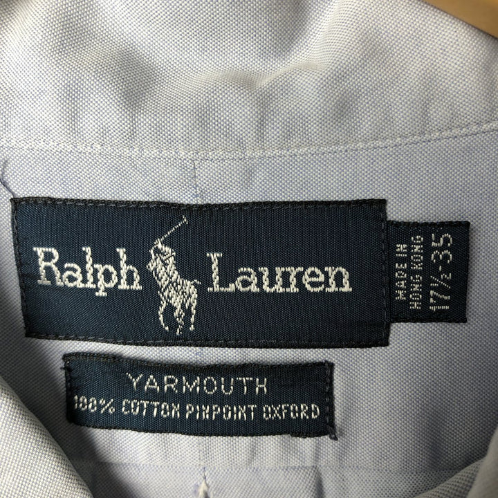 Ralph Lauren YARMOUTH long sleeve button down shirt, men's XL size cotton Blue type light blue Vintage Second Hand