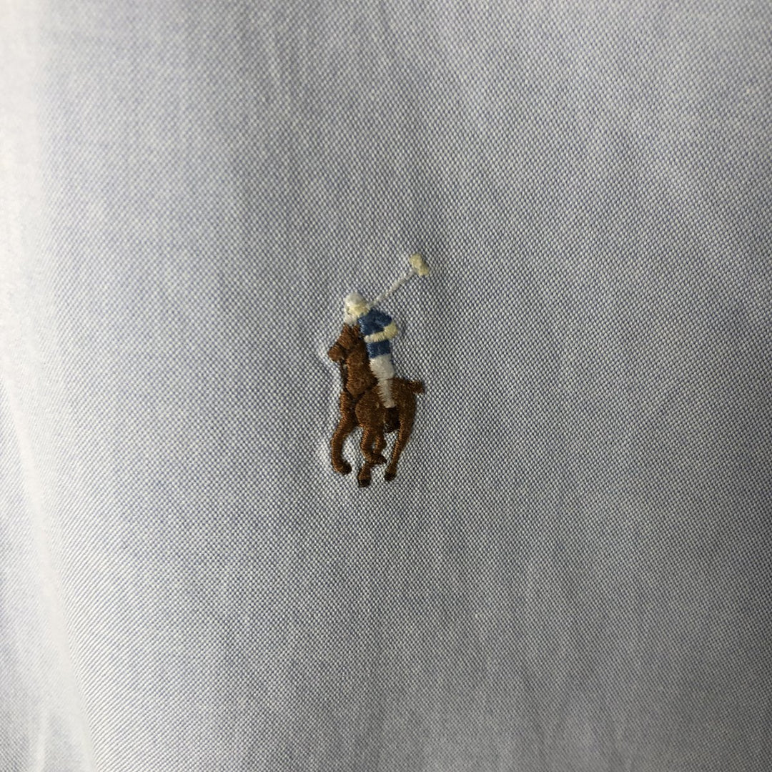 Ralph Lauren YARMOUTH long sleeve button down shirt, men's XL size cotton Blue type light blue Vintage Second Hand