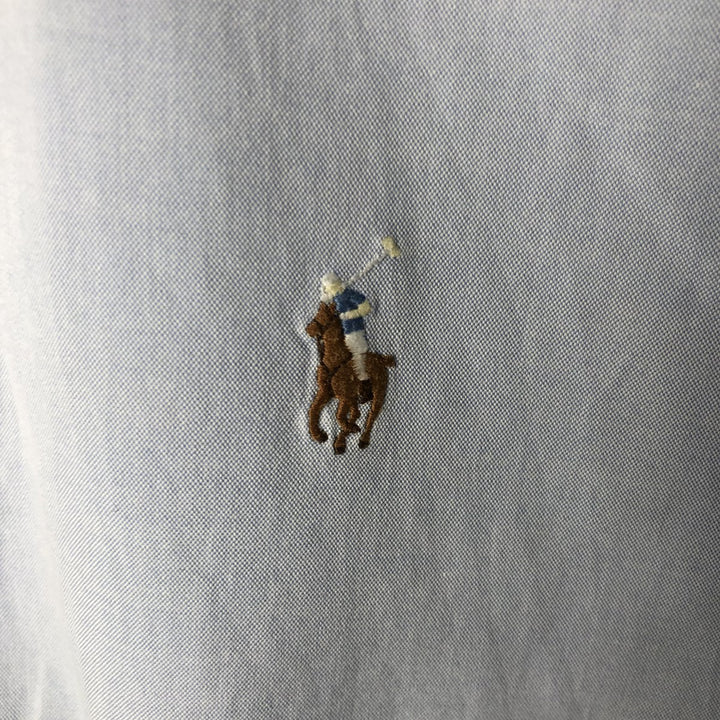 Ralph Lauren YARMOUTH long sleeve button down shirt, men's XL size cotton Blue type light blue Vintage Second Hand