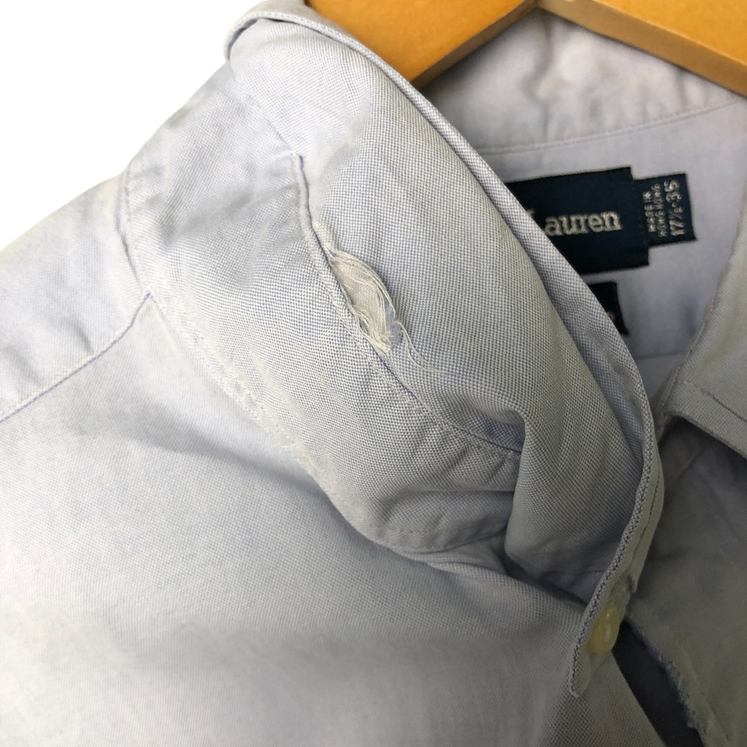 Ralph Lauren YARMOUTH long sleeve button down shirt, men's XL size cotton Blue type light blue Vintage Second Hand