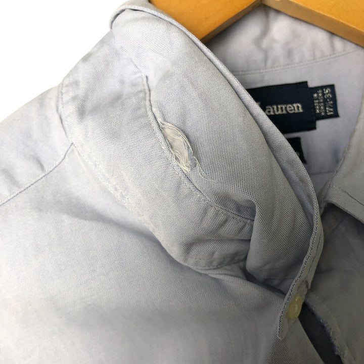 Ralph Lauren YARMOUTH long sleeve button down shirt, men's XL size cotton Blue type light blue Vintage Second Hand