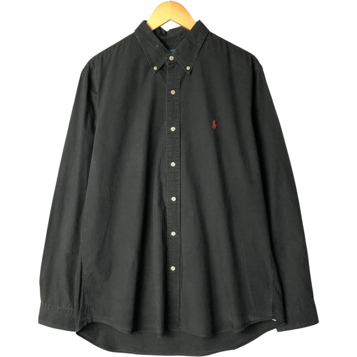 Ralph Lauren Stretch Long Sleeve Button-Down Shirt, Men's Size XL cotton black type Vintage Second Hand