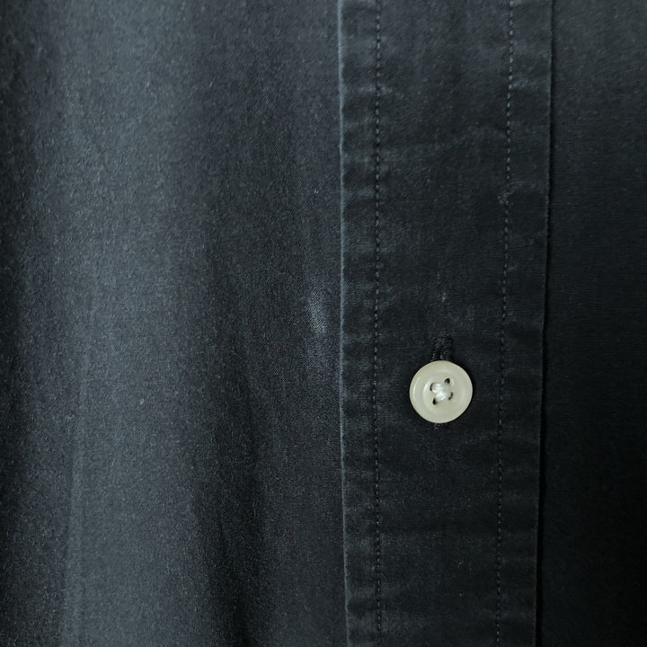 Ralph Lauren Stretch Long Sleeve Button-Down Shirt, Men's Size XL cotton black type Vintage Second Hand