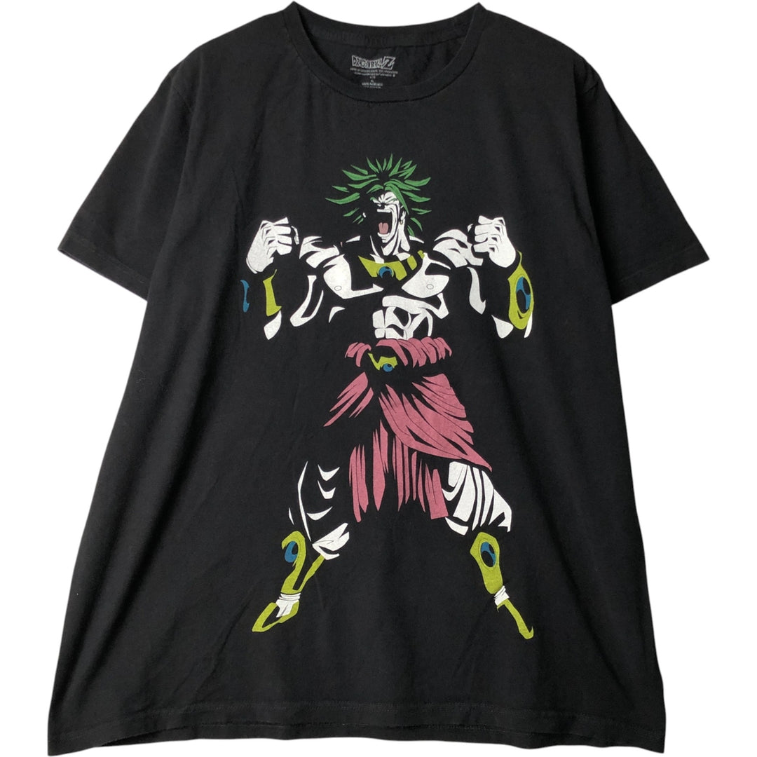 Dragon Ball Z Broly Anime Character Print T-Shirt, Men's XL cotton black type Vintage Second Hand