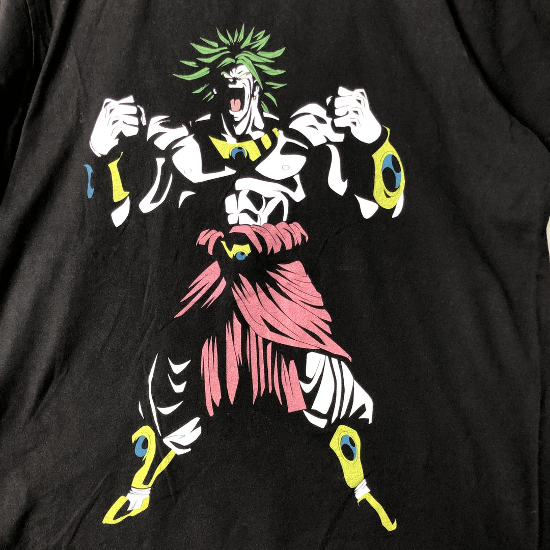 Dragon Ball Z Broly Anime Character Print T-Shirt, Men's XL cotton black type Vintage Second Hand