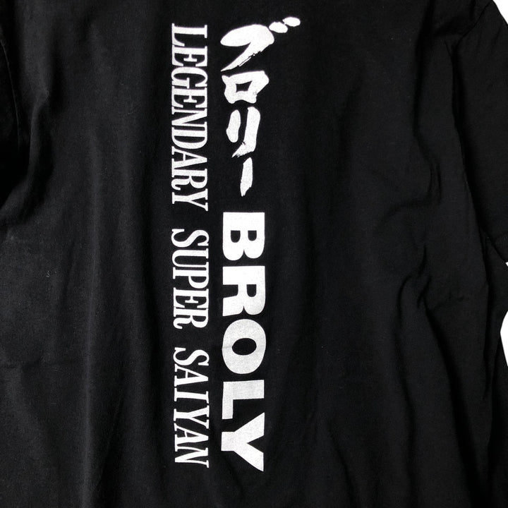 Dragon Ball Z Broly Anime Character Print T-Shirt, Men's XL cotton black type Vintage Second Hand