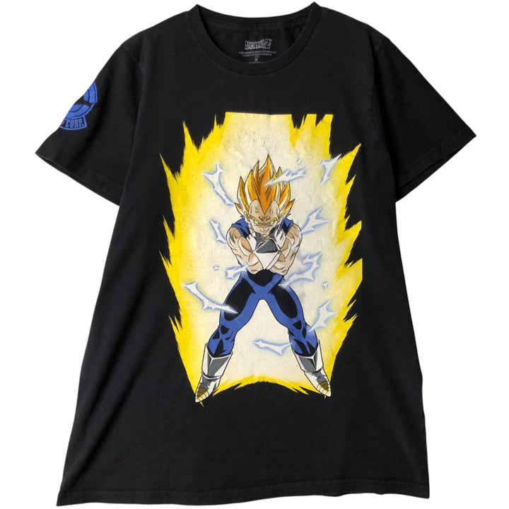 Dragon Ball Z Vegeta Anime Character Print T-Shirt, Men's Size Medium cotton black type Vintage Second Hand