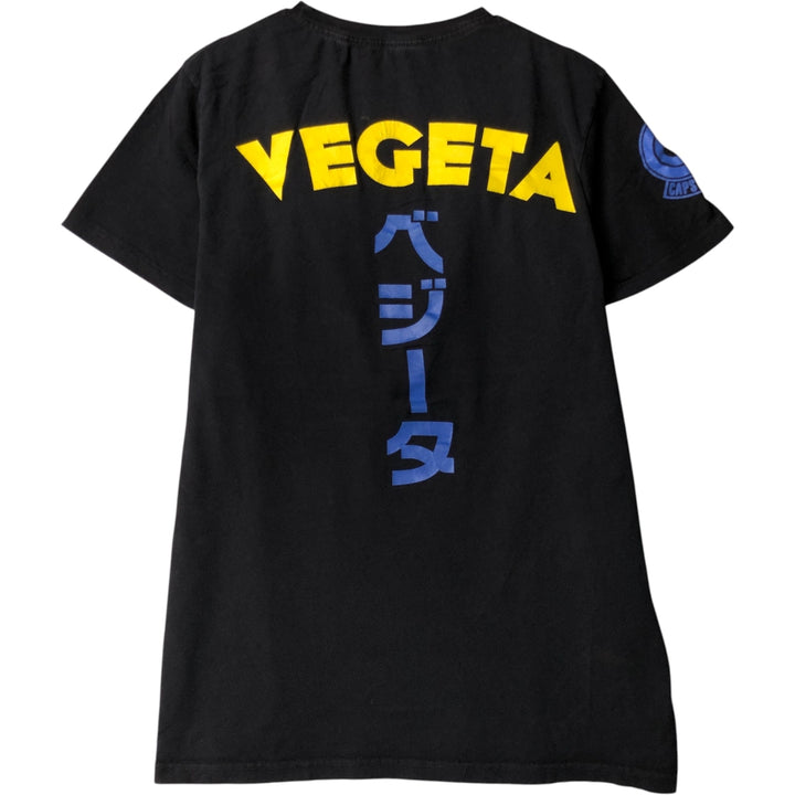 Dragon Ball Z Vegeta Anime Character Print T-Shirt, Men's Size Medium cotton black type Vintage Second Hand