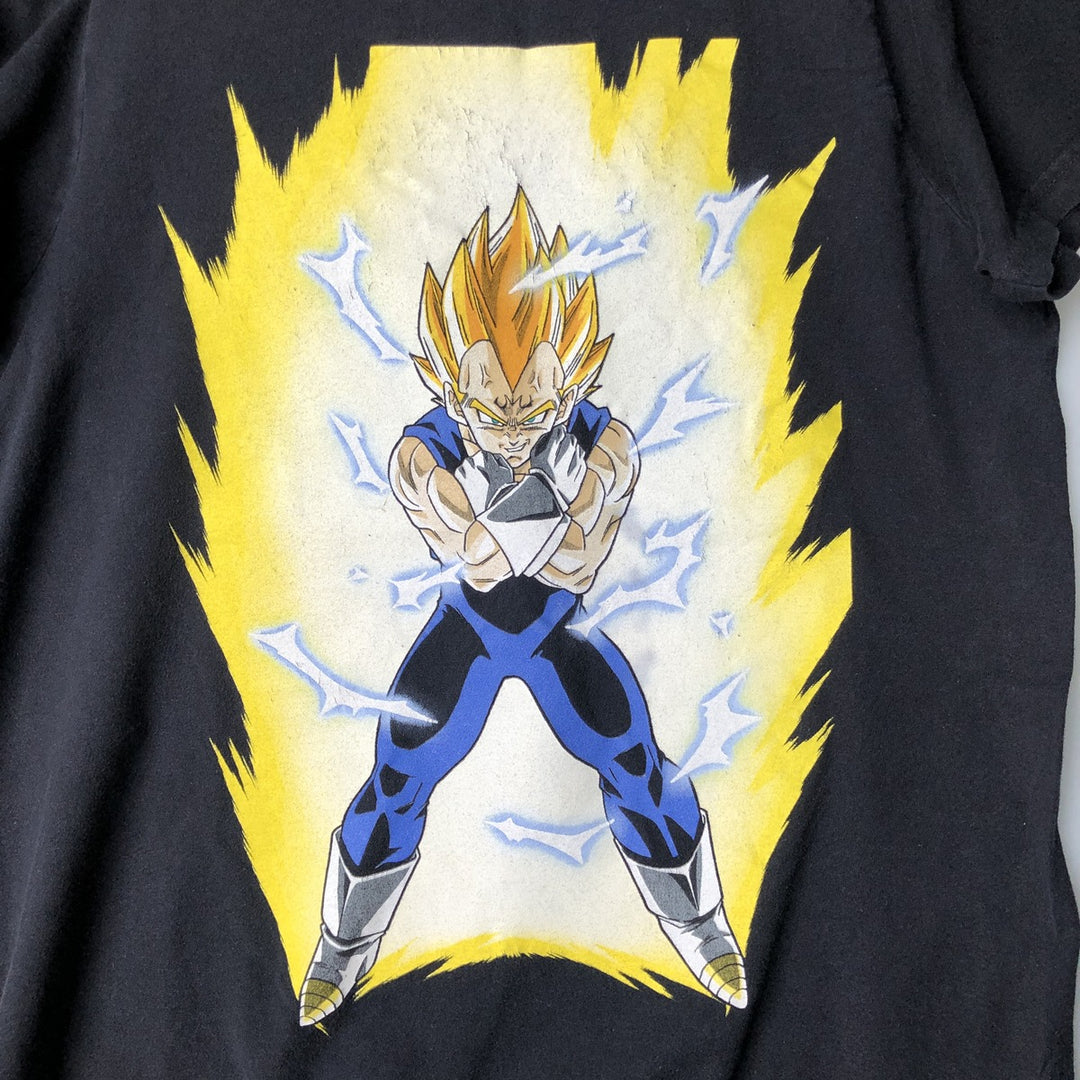 Dragon Ball Z Vegeta Anime Character Print T-Shirt, Men's Size Medium cotton black type Vintage Second Hand