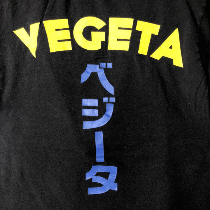 Dragon Ball Z Vegeta Anime Character Print T-Shirt, Men's Size Medium cotton black type Vintage Second Hand