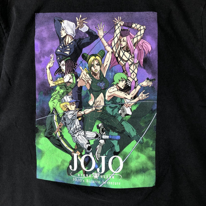 JoJo's Bizarre Adventure JOTARO JoJo's Bizarre Adventure Anime Character Print T-Shirt Men's Size L cotton black type Vintage Second Hand
