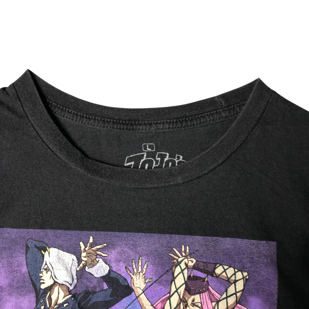 JoJo's Bizarre Adventure JOTARO JoJo's Bizarre Adventure Anime Character Print T-Shirt Men's Size L cotton black type Vintage Second Hand