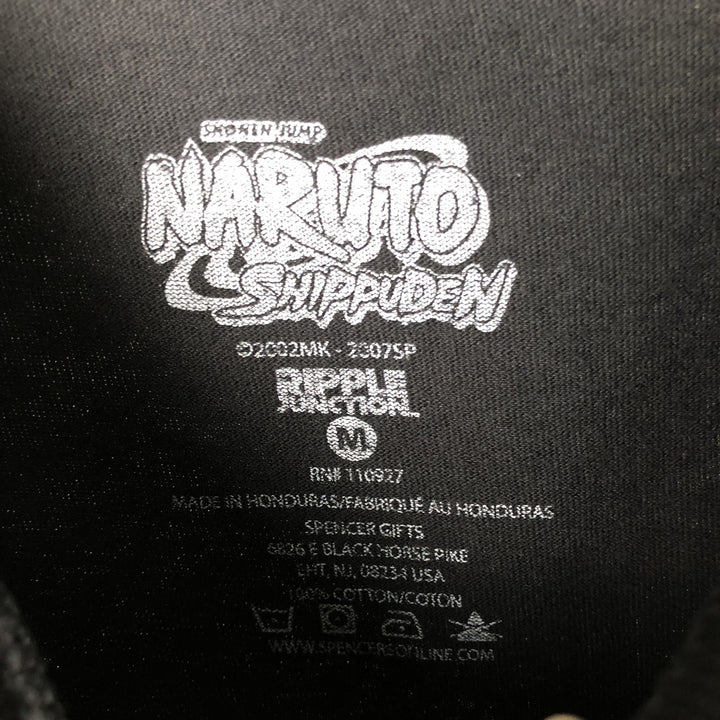 NARUTO SHIPPUDEN Naruto Shippuden Uchiha Itachi Anime Character Print T-Shirt, Men's Size Medium cotton black type Vintage Second Hand