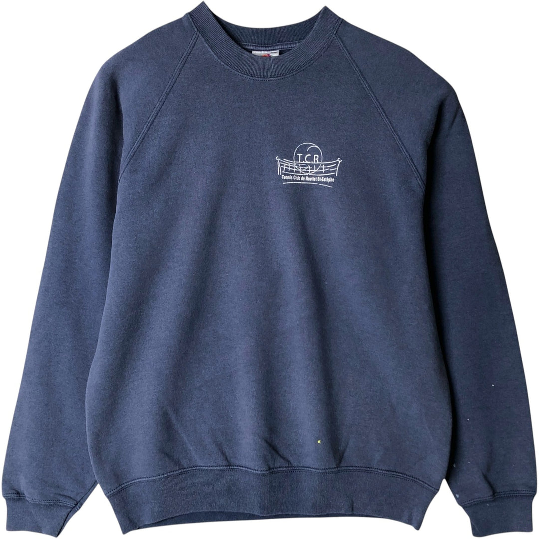 Fruit of the Loom printed sweatshirt, men's size L cotton navy blue type Vintage Second Hand