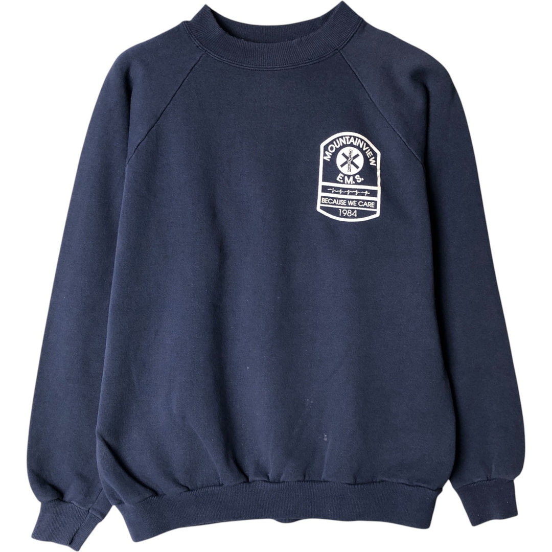 Vintage 90s-00'S Hanes ACTIVEWEAR printed sweatshirt, men's size M cotton navy blue type Vintage Second Hand