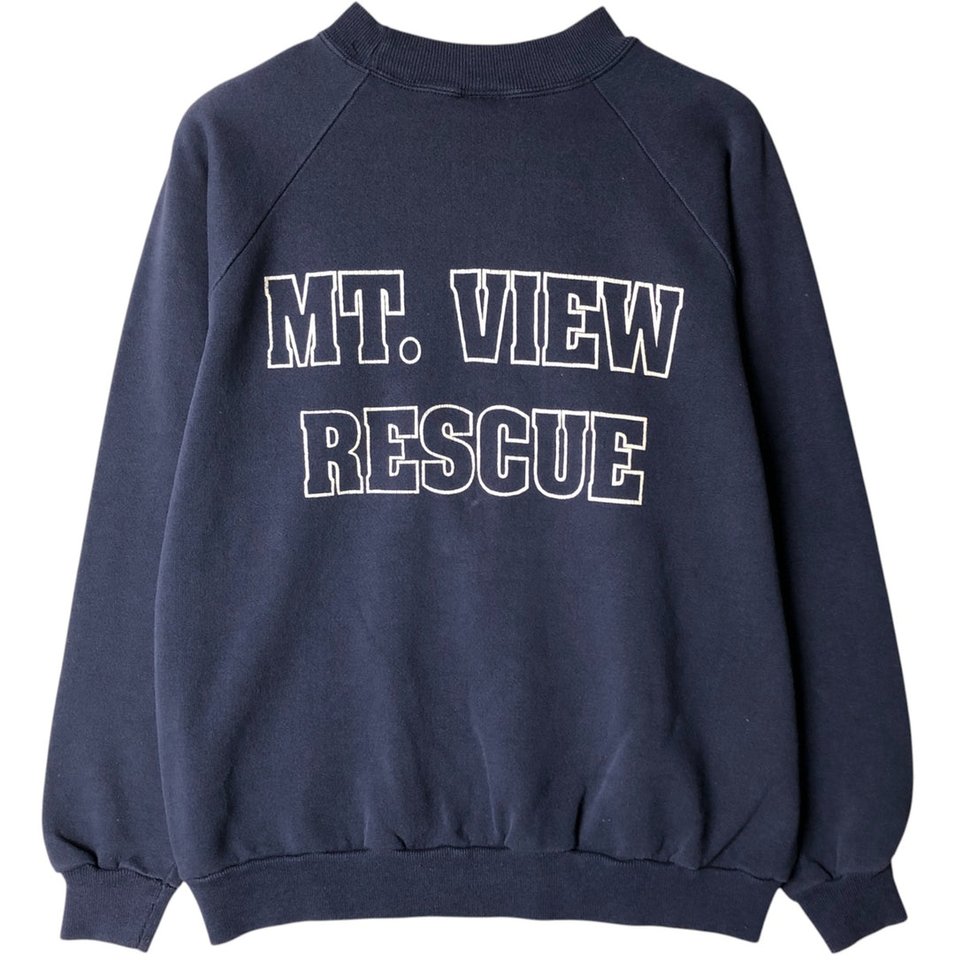 Vintage 90s-00'S Hanes ACTIVEWEAR printed sweatshirt, men's size M cotton navy blue type Vintage Second Hand