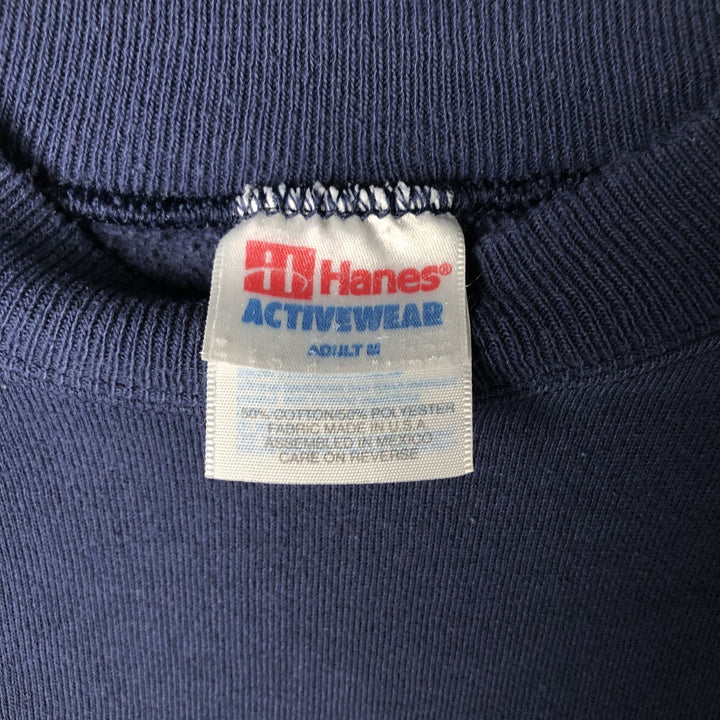 Vintage 90s-00'S Hanes ACTIVEWEAR printed sweatshirt, men's size M cotton navy blue type Vintage Second Hand