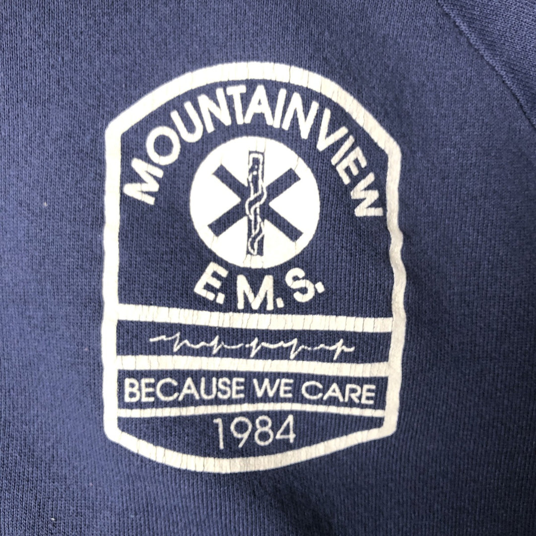 Vintage 90s-00'S Hanes ACTIVEWEAR printed sweatshirt, men's size M cotton navy blue type Vintage Second Hand