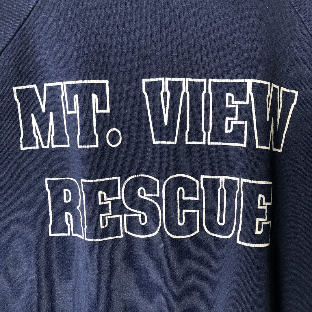 Vintage 90s-00'S Hanes ACTIVEWEAR printed sweatshirt, men's size M cotton navy blue type Vintage Second Hand