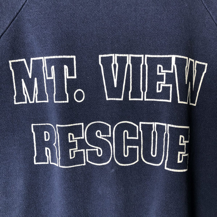 Vintage 90s-00'S Hanes ACTIVEWEAR printed sweatshirt, men's size M cotton navy blue type Vintage Second Hand