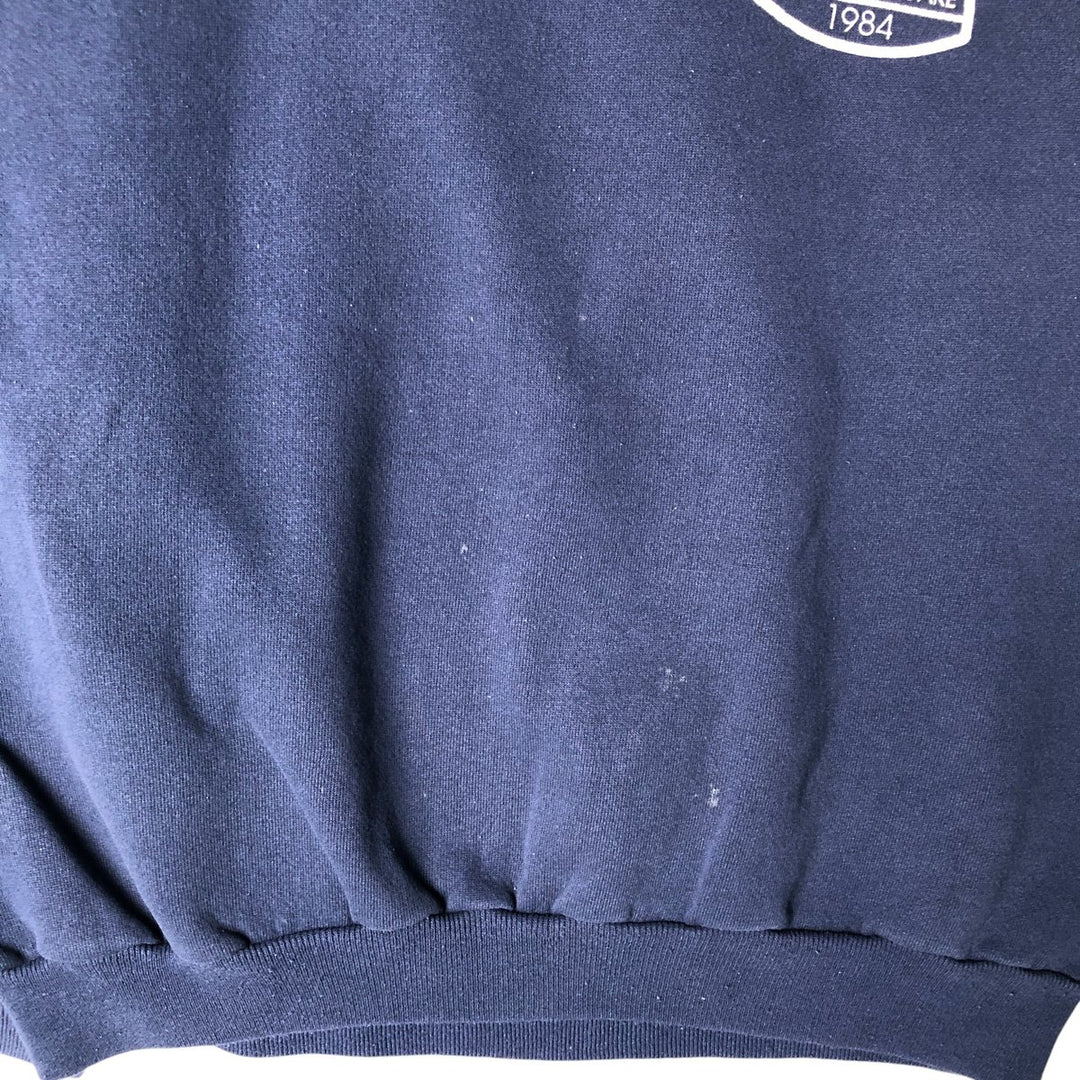 Vintage 90s-00'S Hanes ACTIVEWEAR printed sweatshirt, men's size M cotton navy blue type Vintage Second Hand