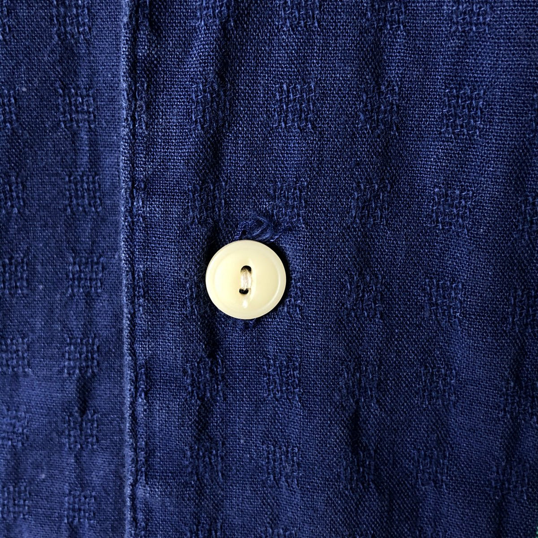 Vintage 90'S Nautica Sleepwear Striped Short Sleeve Open Collar Cotton Shirt, Men's Size L cotton blue type Vintage Second Hand