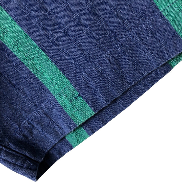 Vintage 90'S Nautica Sleepwear Striped Short Sleeve Open Collar Cotton Shirt, Men's Size L cotton blue type Vintage Second Hand