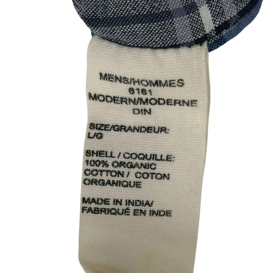 2000'S WOOLRICH Short Sleeve Button-Down Check Shirt, Men's Size L Organic cotton navy blue type Vintage Second Hand