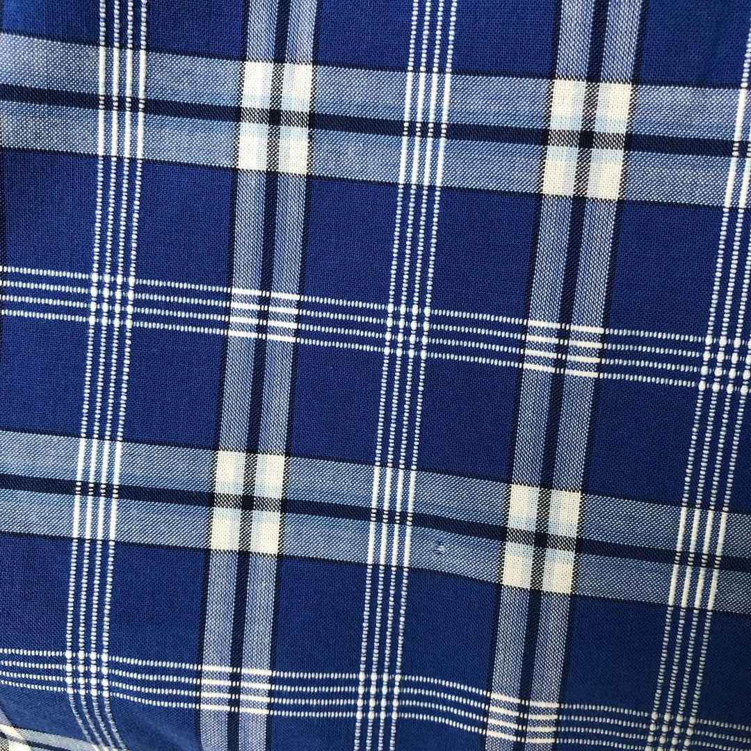Eddie Bauer Corded Chambray Short Sleeve Cotton Check Shirt, Men's Size Medium cotton blue type Vintage Second Hand
