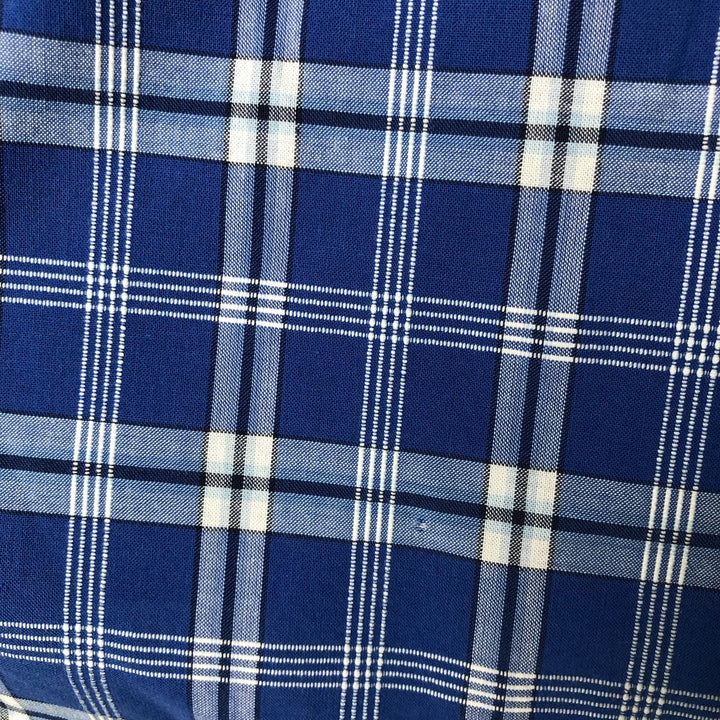 Eddie Bauer Corded Chambray Short Sleeve Cotton Check Shirt, Men's Size Medium cotton blue type Vintage Second Hand