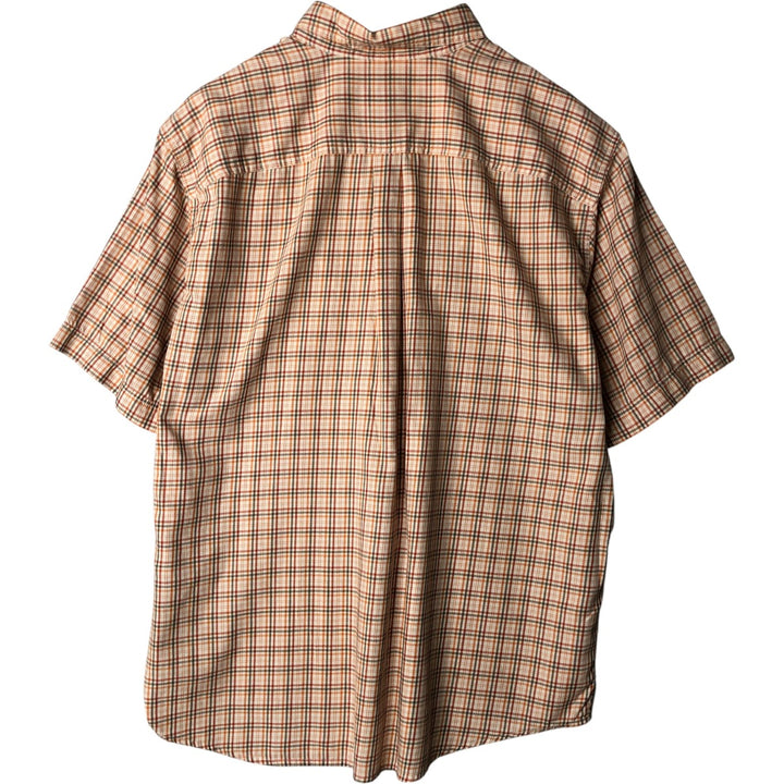 2000'S Eddie Bauer Relaxed Fit Short Sleeve Button-Down Check Shirt, Men's Size XL cotton white type Vintage Second Hand