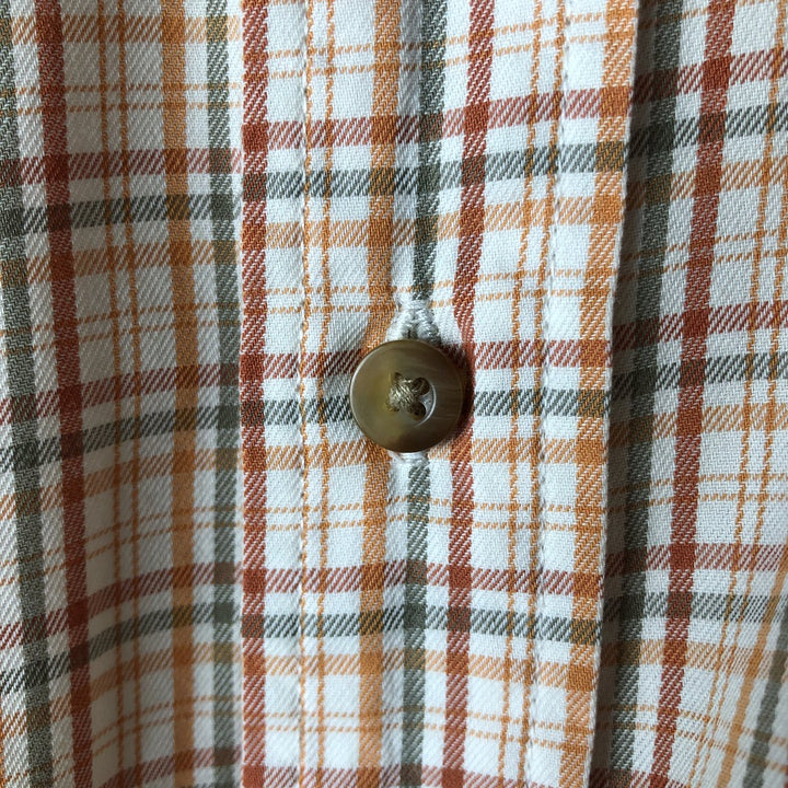 2000'S Eddie Bauer Relaxed Fit Short Sleeve Button-Down Check Shirt, Men's Size XL cotton white type Vintage Second Hand