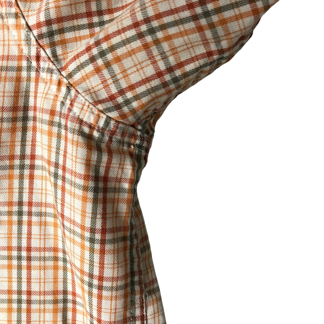 2000'S Eddie Bauer Relaxed Fit Short Sleeve Button-Down Check Shirt, Men's Size XL cotton white type Vintage Second Hand