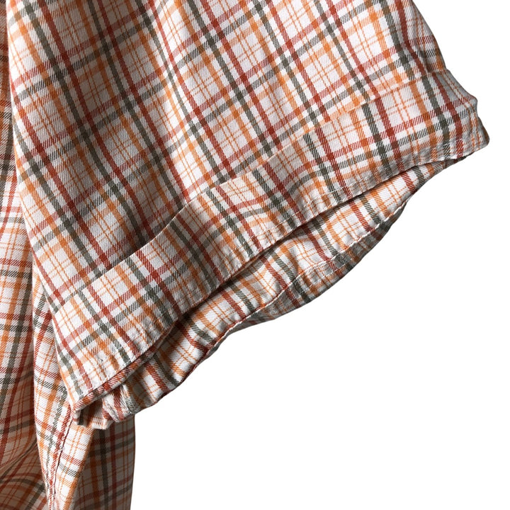 2000'S Eddie Bauer Relaxed Fit Short Sleeve Button-Down Check Shirt, Men's Size XL cotton white type Vintage Second Hand